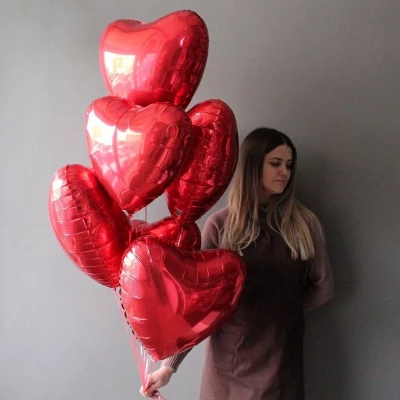 Набор из гелиевых фальгированных шаров "Сердца"