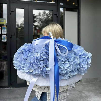 Корзина с гортензией