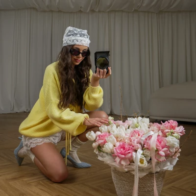 Розовое счастье в корзине