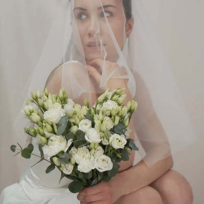 Эустома с эвкалиптом на свадьбу